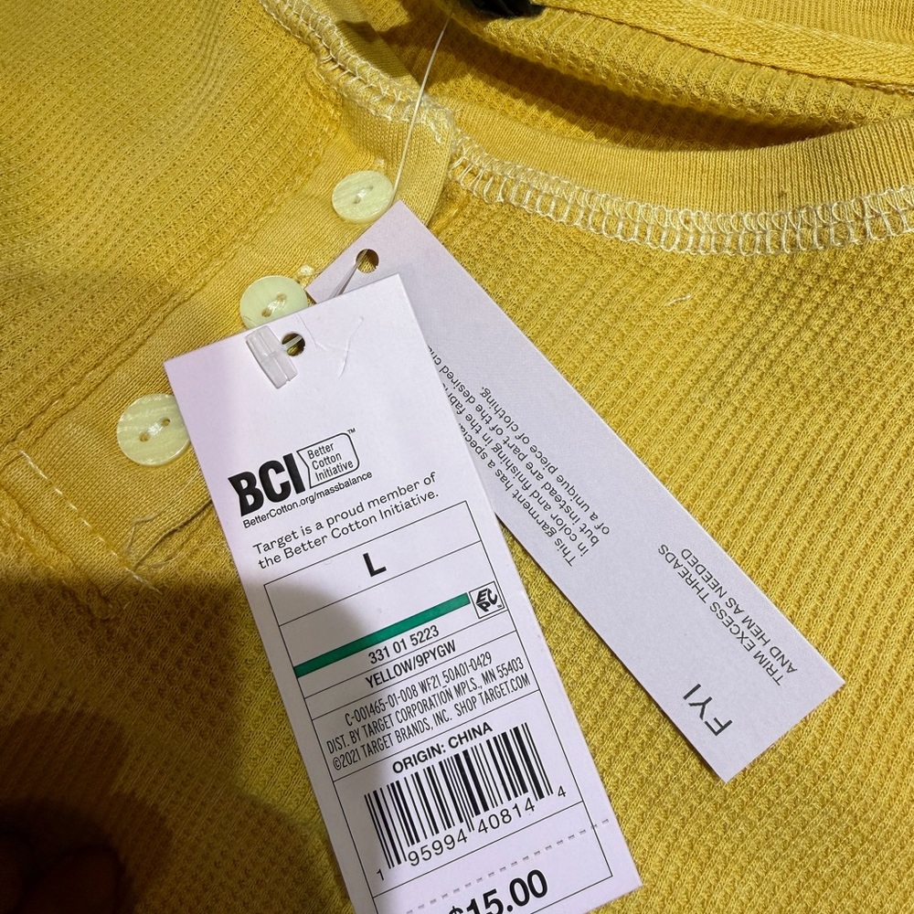 Wild Fable Mustard Ribbed Crop Top Size L - Picture 3 of 4